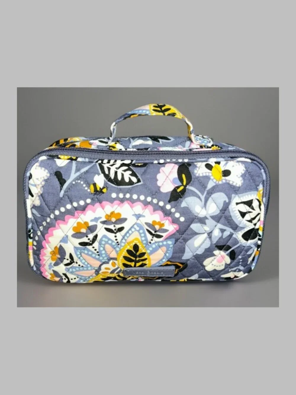VERA BRADLEY MEDIUM CHARMONT MEADOW COSMETIC BAG QUILTED FLORAL TRAVEL CASE